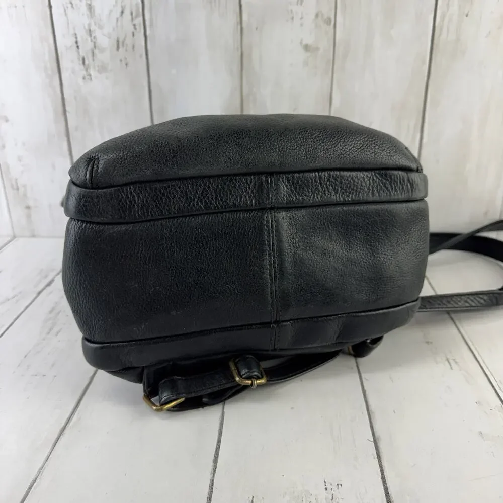 VTG Etienne Aigner Black Pebbled Leather Backpack Shoulder Bag Sling Convertible